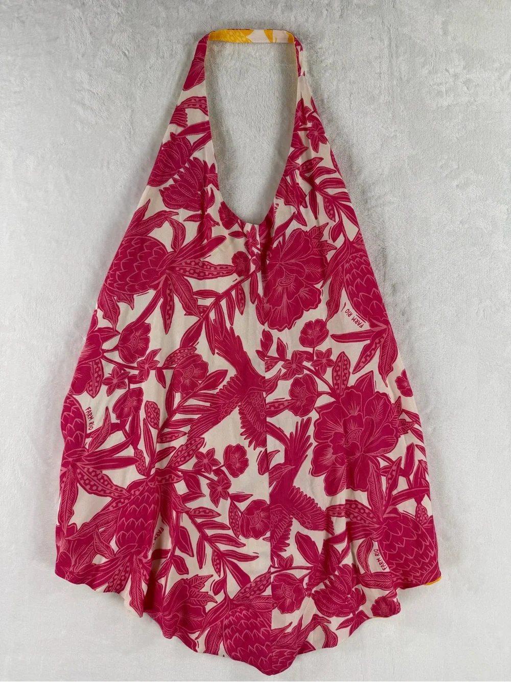 FARM Rio Tropical Floral Reversible Halter Swim Cover-Up Top NWOT Small